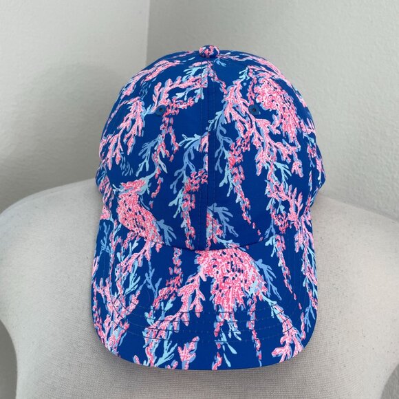 NEW Lilly Pulitzer Womens Run Around Baseball Hat Borealis Blue Cap Adjustable - Picture 11 of 13